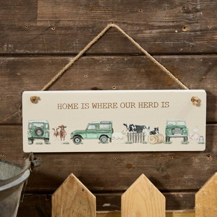 RL HOME IS WHERE THE HERD IS FARM ENGRAVED WORDING PLAQUE