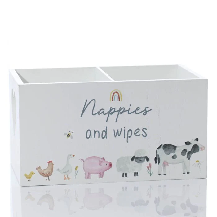 RL MINI FARM NAPPIES AND WIPES WOOD CRATE - Image 2