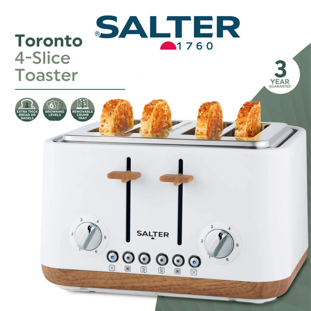 Salter Toronto 4 Slice Toaster White - Image 2