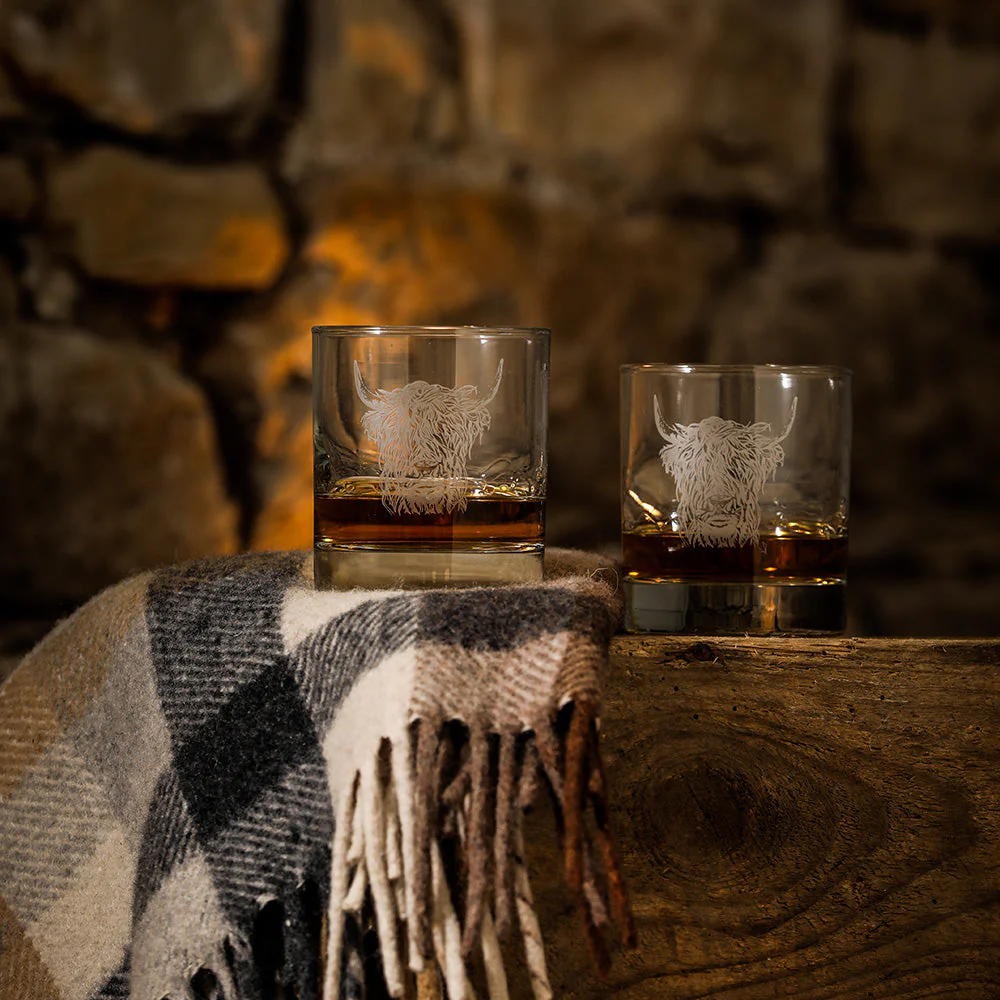 Selbrae House Highland Cow Glass Tumblers - Set of 2