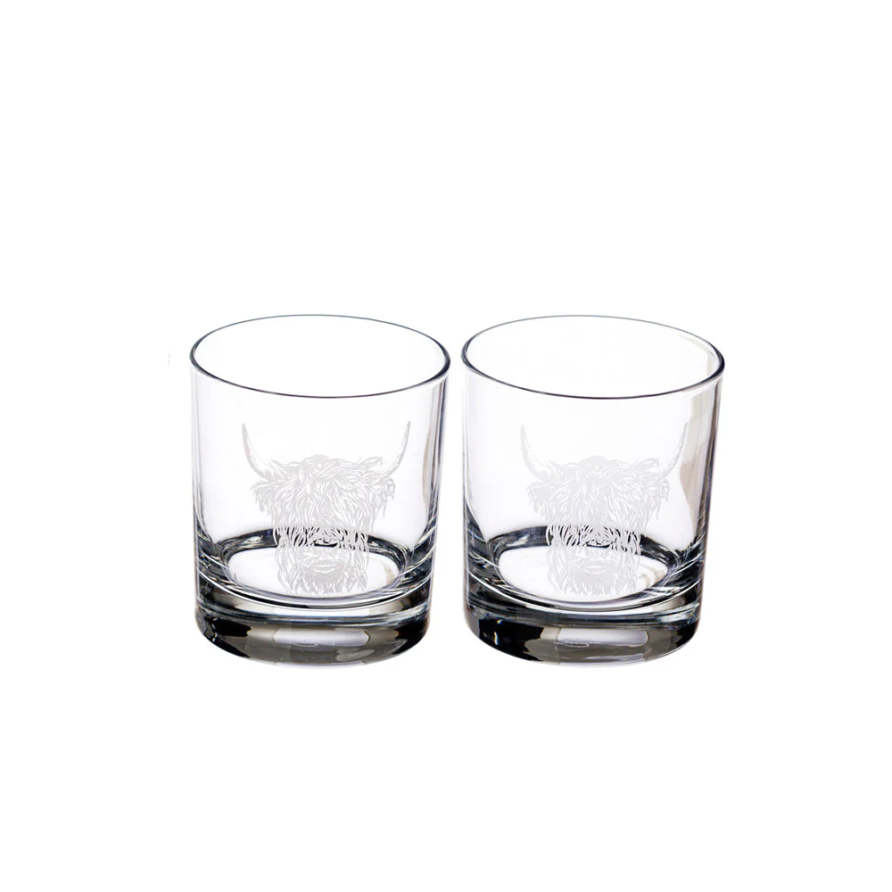 Selbrae House Highland Cow Glass Tumblers - Set of 2 - Image 2