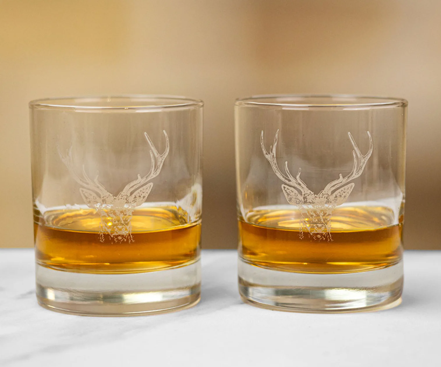 Selbrae House Set Of Two Glass Tumblers Stag Prince