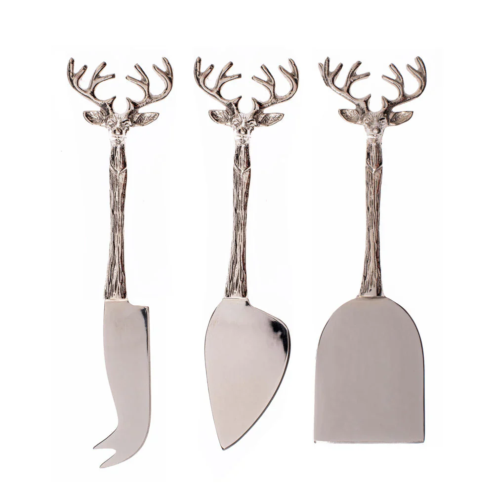 Selbrae House Stag Set of 3 Cheese Knives - Image 2