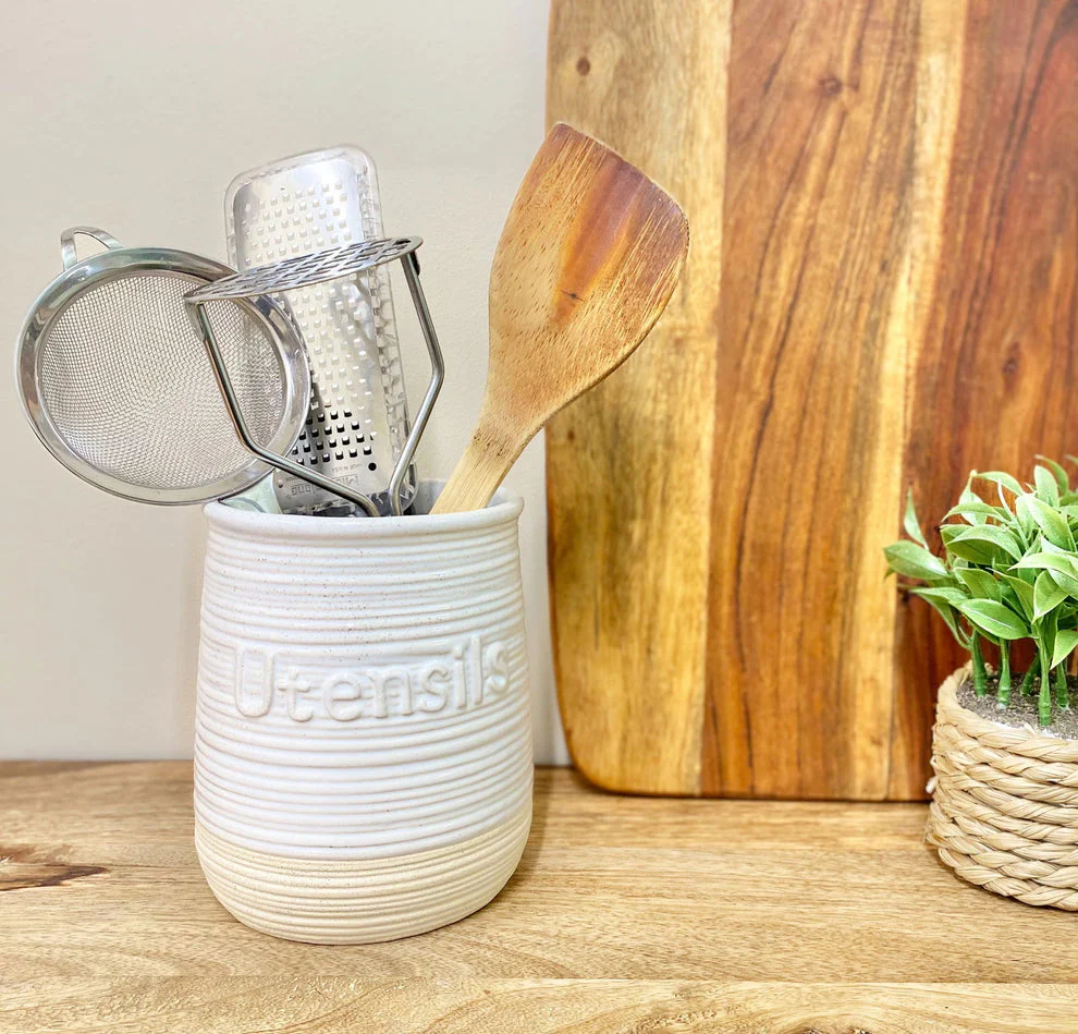 SIL 15CM NATURAL CERAMIC UTENSIL HOLDER - Image 2