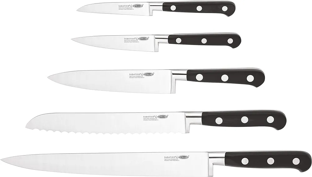 Stellar Sabatier 5 Piece Knife Block Set Wood - Image 4