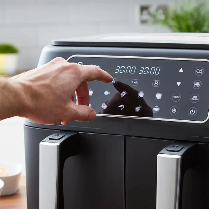 Swan 8L Digital Dual Basket 13 in 1 Air Fryer with Keep Warm Function, 10 One-Touch Pre-sets, Rapid Air Circulation, 1600W, Black - Image 4