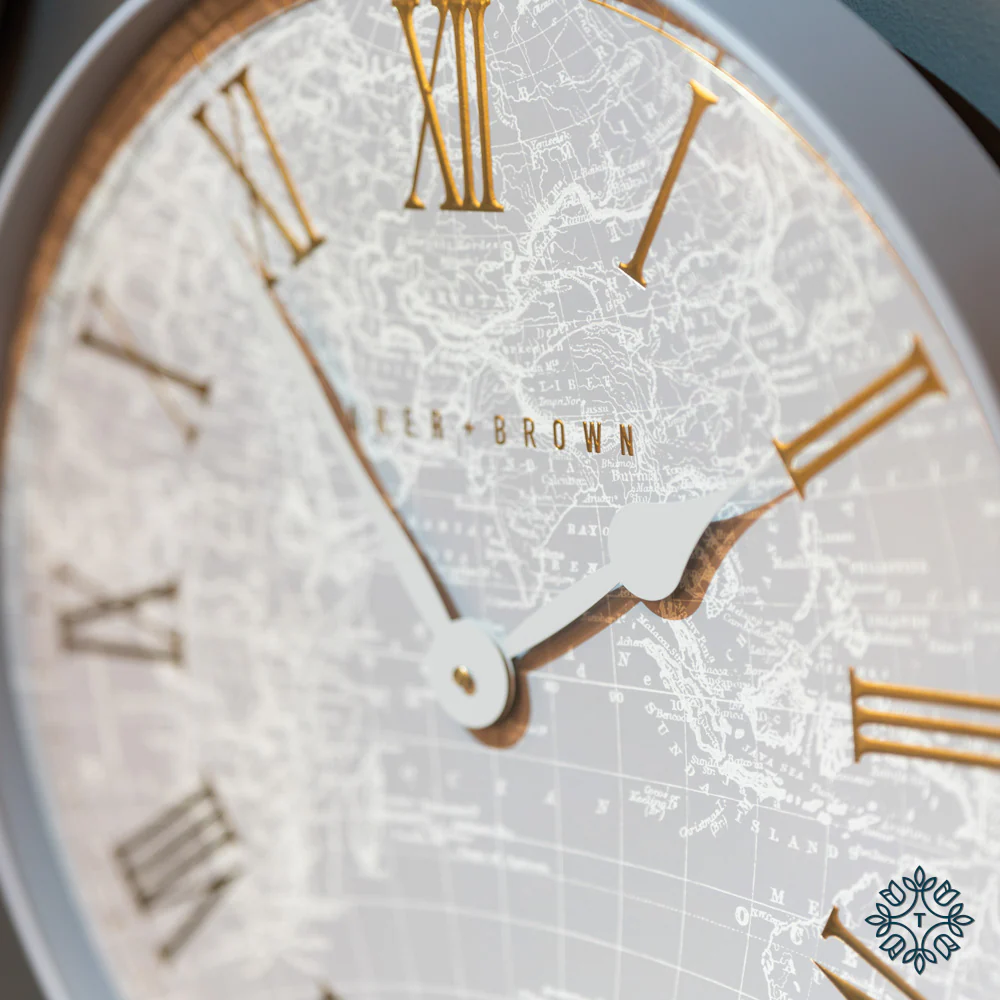 Tara BAKER AND BROWN ATLAS CLOCK GREY 50CM - Image 3
