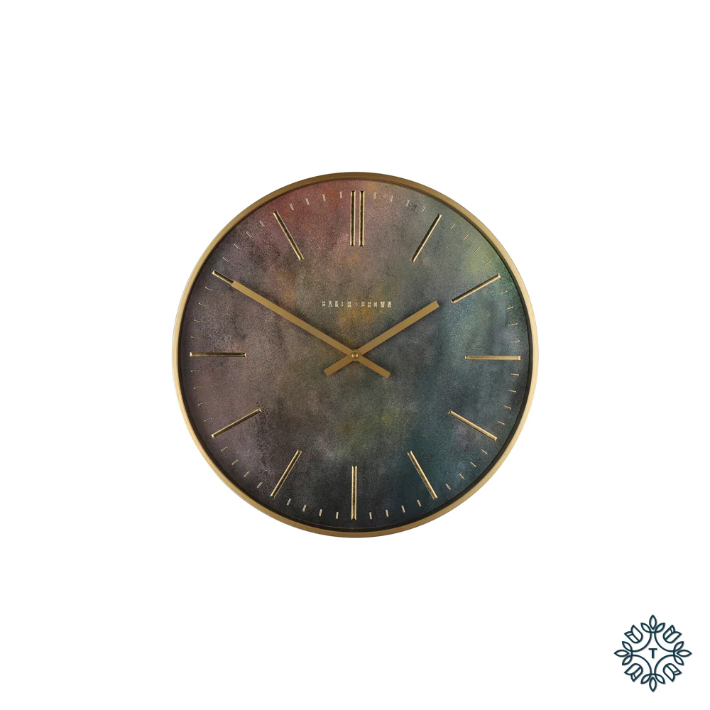 Tara BAKER AND BROWN GALAXY CLOCK INDIGO 40CM