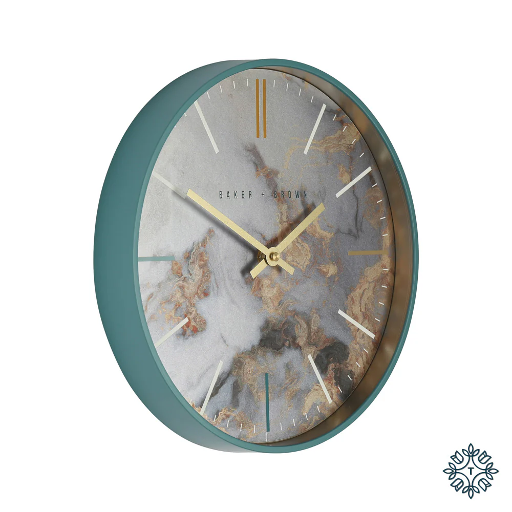 Tara BAKER AND BROWN MARBLE CLOCK 30CM - Image 2
