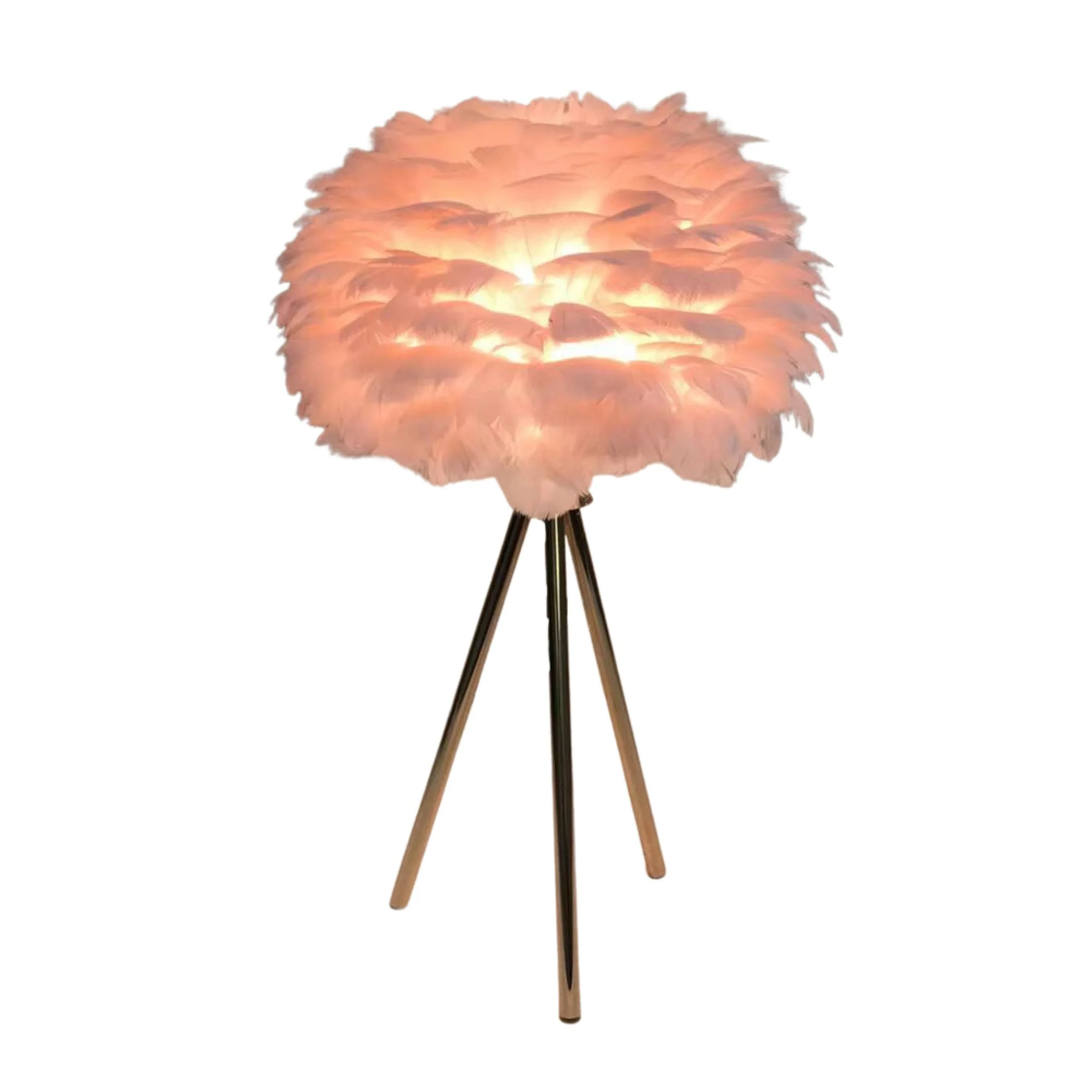 Tara Feather table lamp pink 50cm - Image 2