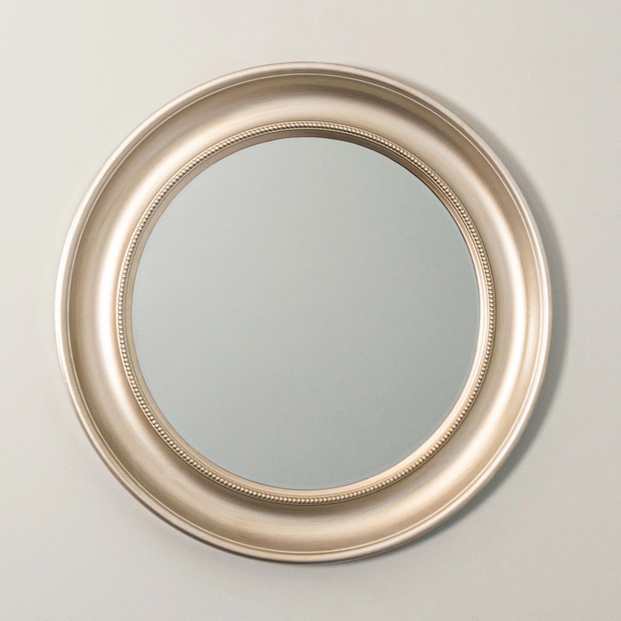 Tara Lena Wall Mirror Beaded Round Champagne