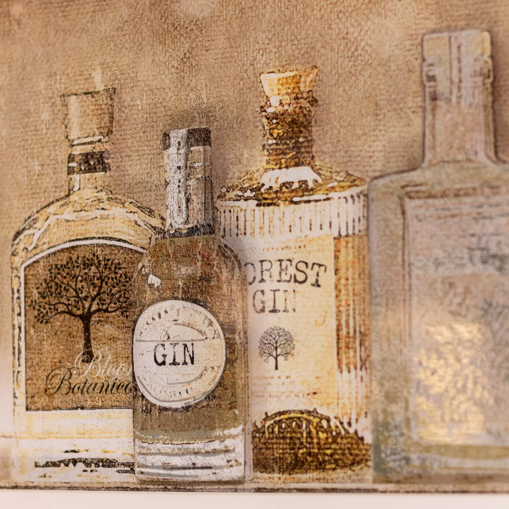 Tara Living 3D Framed Print Gin Collection 144 x 64cm - Image 5