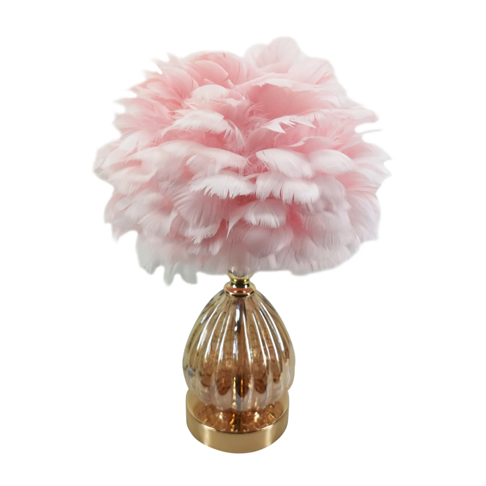Tara Raya Led Base Feather Lamp Pink 40cm