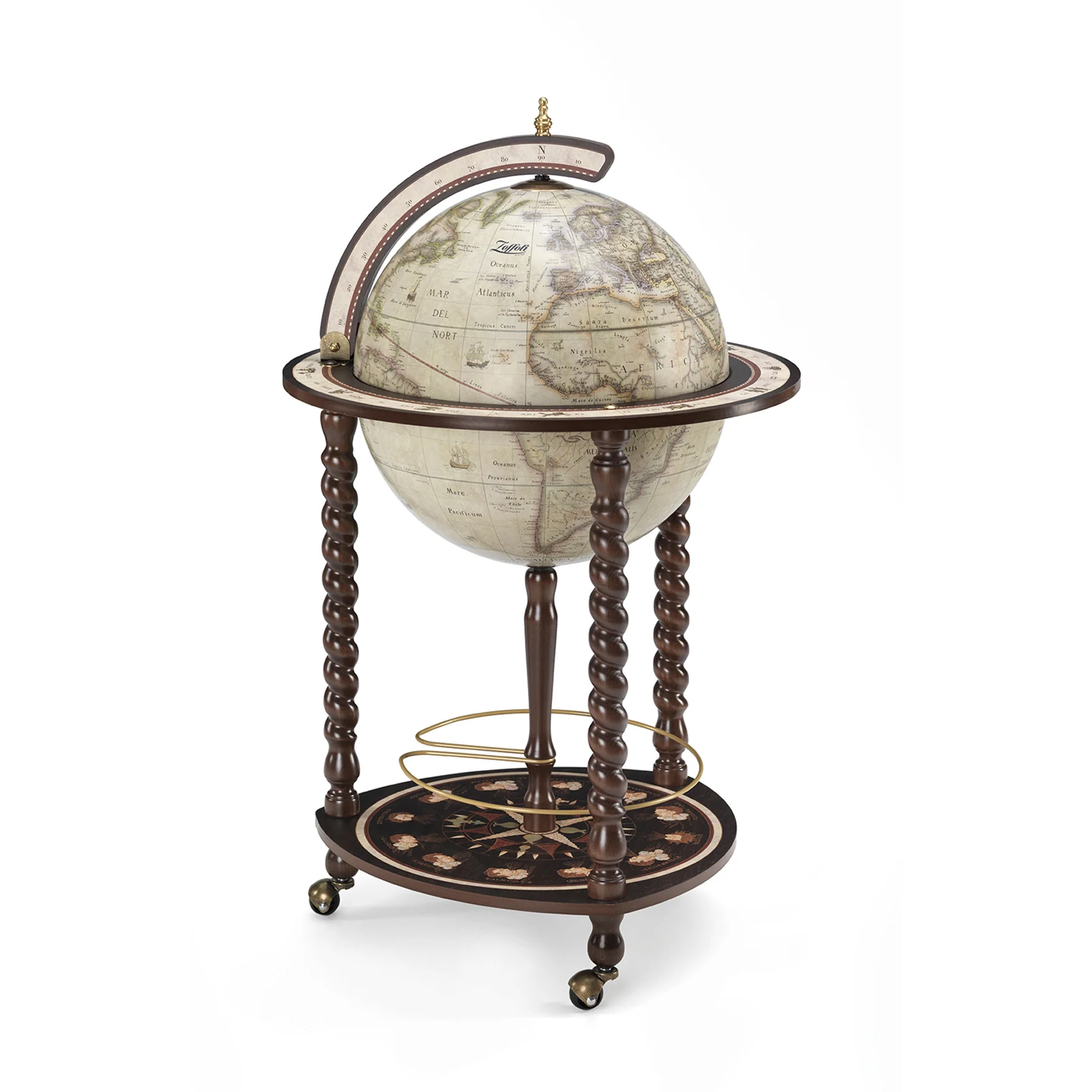 The Globe Company Explora Old White Italian Globe Bar - Image 2