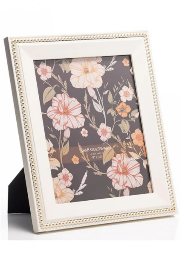 The Grange Collection Ivory &Gold Beaded Frame 8x10