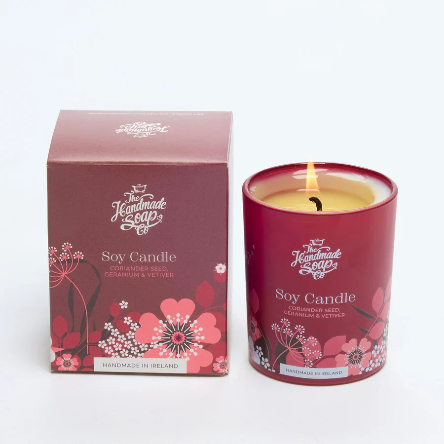 The Handmade Soap Co Candle Coriander Seed Geranium & Vetiver