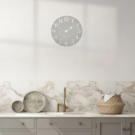 Thomas Kent 12" Arabic Dove Grey Clock - Image 2