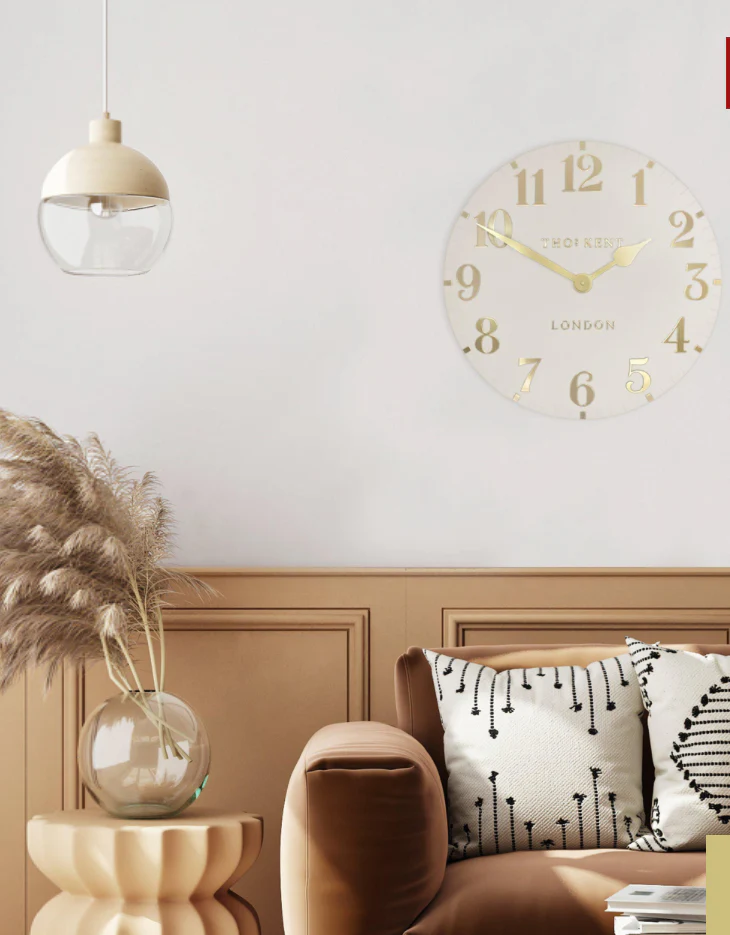 Thomas Kent 12” Arabic Oatmeal Clock - Image 2