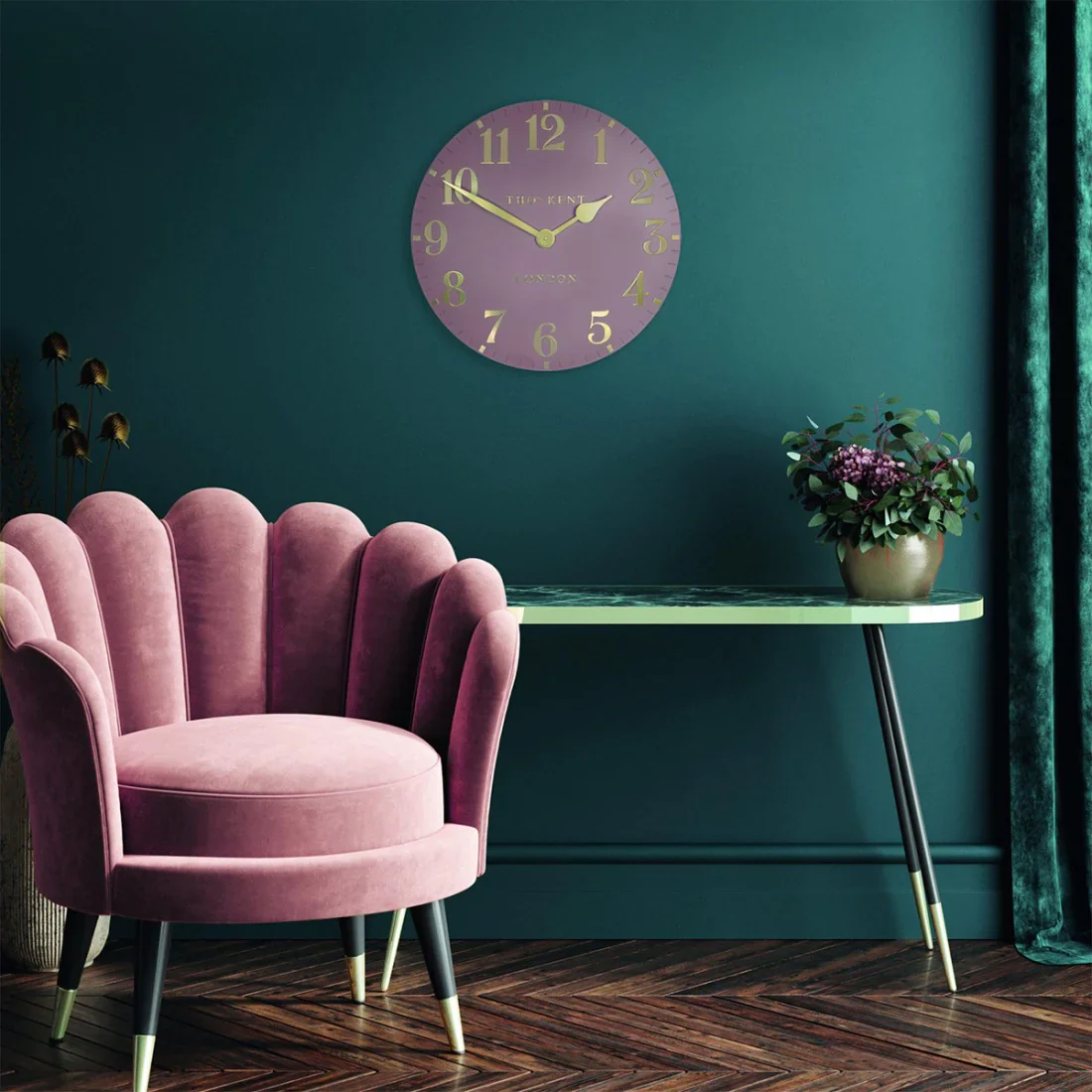 Thomas Kent 12" Arabic Pink Blush Wall Clock - Image 3