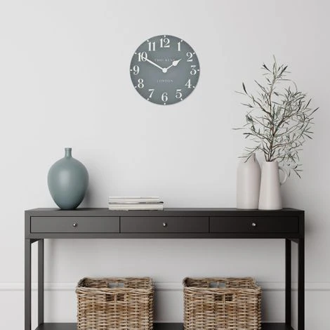 Thomas Kent 12" Arabic Wall Clock Flax Blue - Image 2