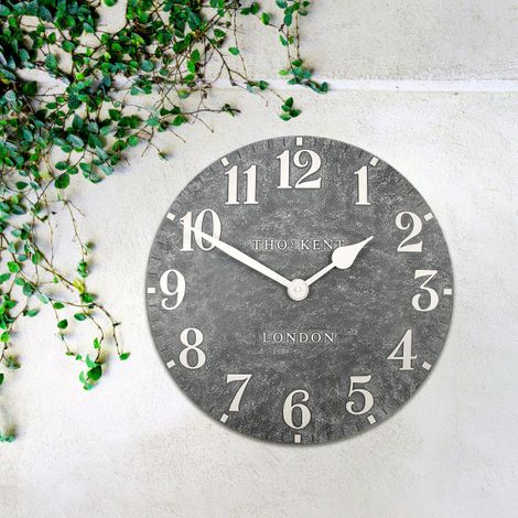 Thomas Kent 20" Indoor/Outdoor Arabic Wall Clock Cement - Image 2