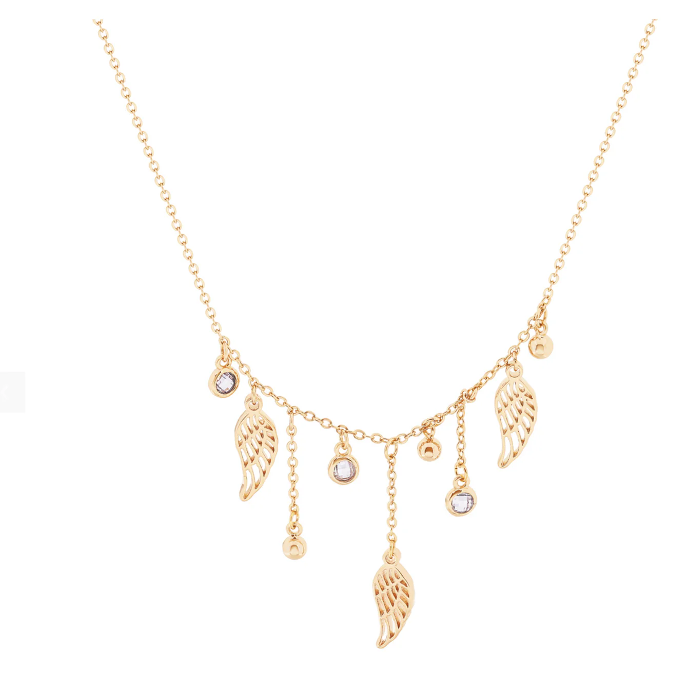 Tipperary Crystal Angel Wings Ball & Crystal Pendant Gold 167704
