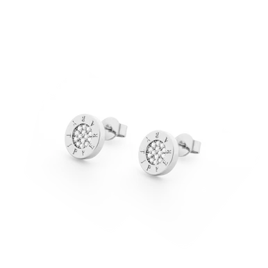 Tipperary Crystal Circle Pave Silver Stud Earrings (BE15244)