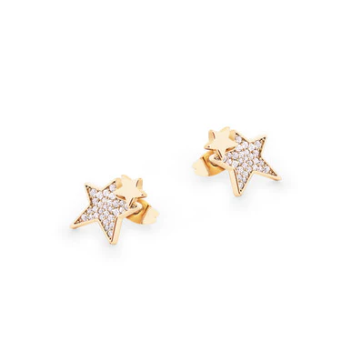 Tipperary Crystal DOUBLE STAR EARRINGS GOLD 165045