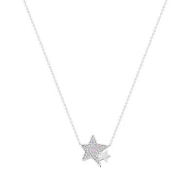 Tipperary Crystal DOUBLE STAR PENDANT SILVER 165106