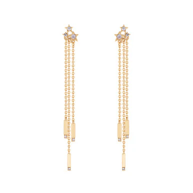 Tipperary Crystal STAR CHAIN EARRINGS GOLD