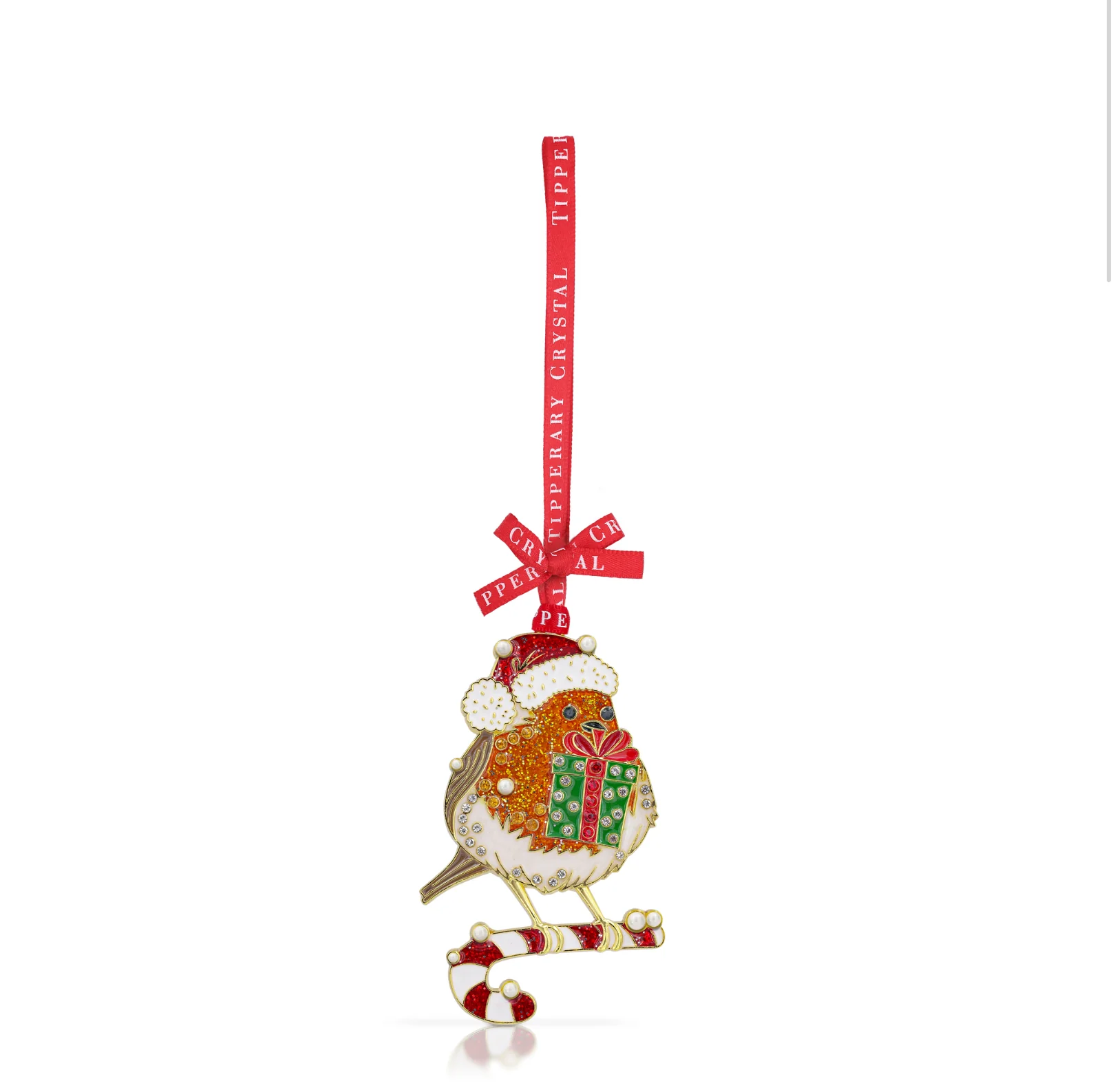 Tipperary Crystal Sparkle Robin with Gift Decoration