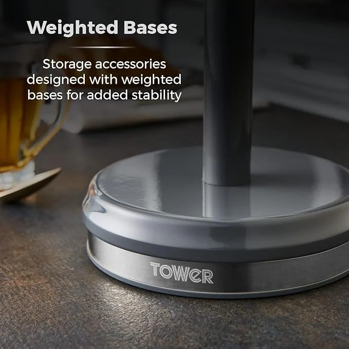 Tower Belle Mug Tree and Towel Pole Set, Stainless Steel, Graphite - Image 3