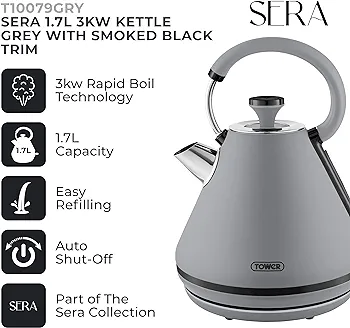 Tower Sera 1.7lt Kettle Grey - Image 2