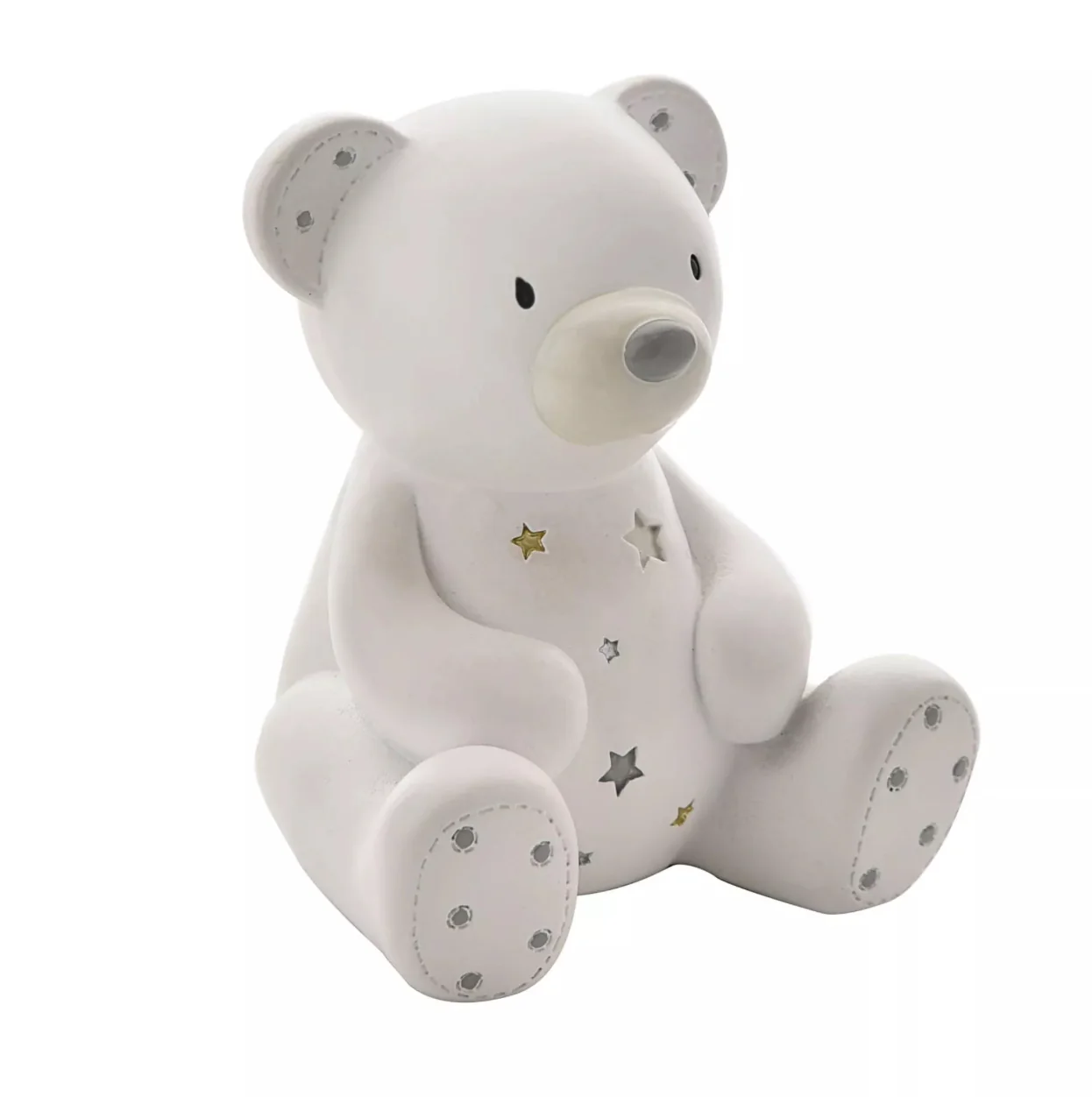 WID Bambino White Resin Money Box -Teddy