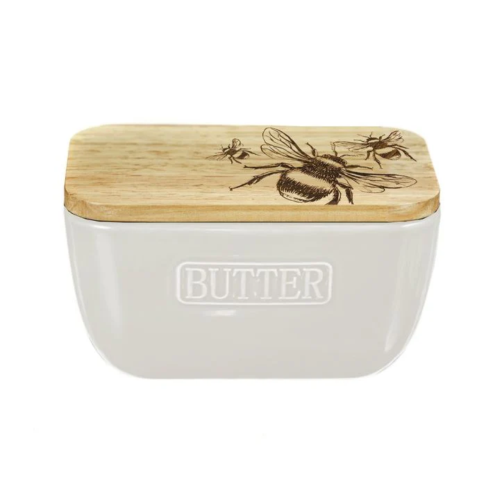 Selbrae House White Butter Dish - Bee