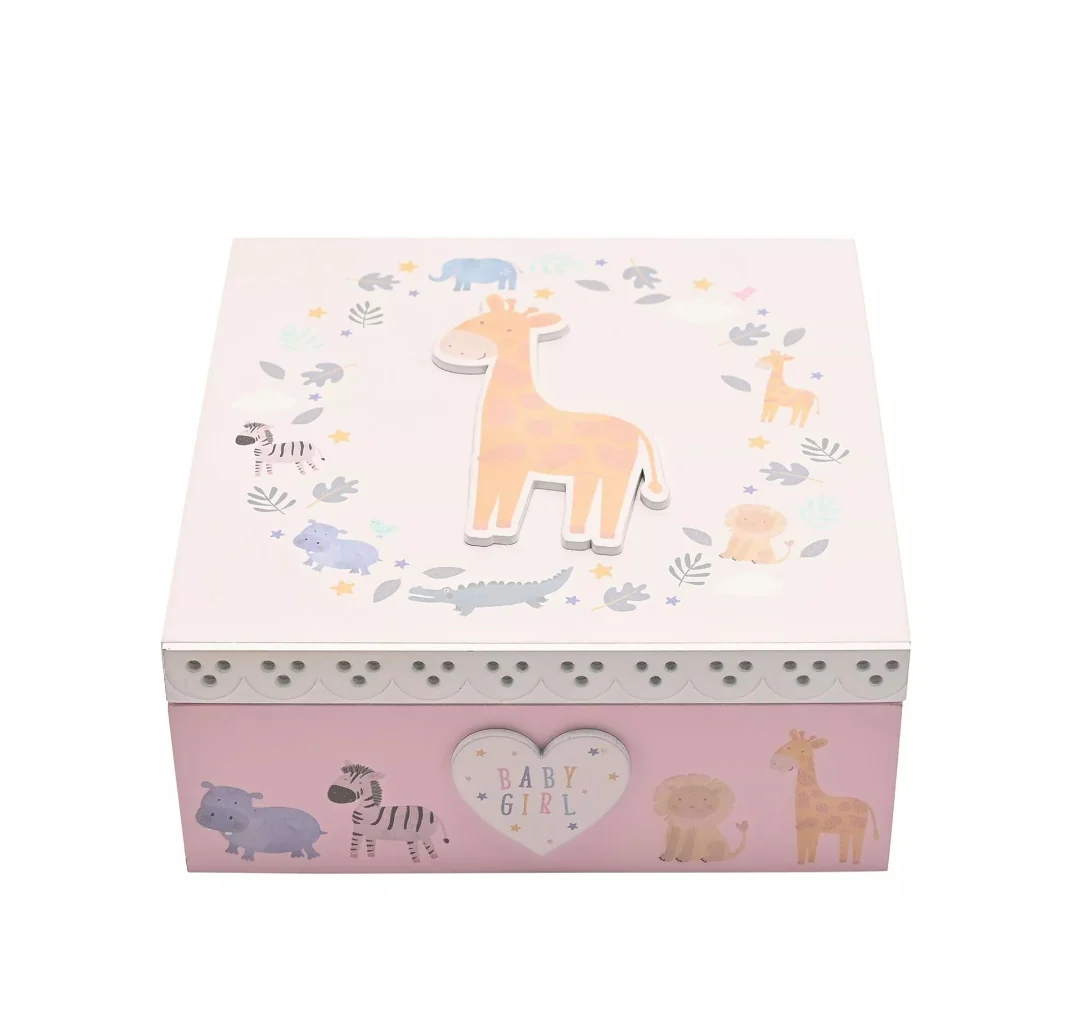 WID Petit Cheri Giraffee Keepsake Box - Baby Girl