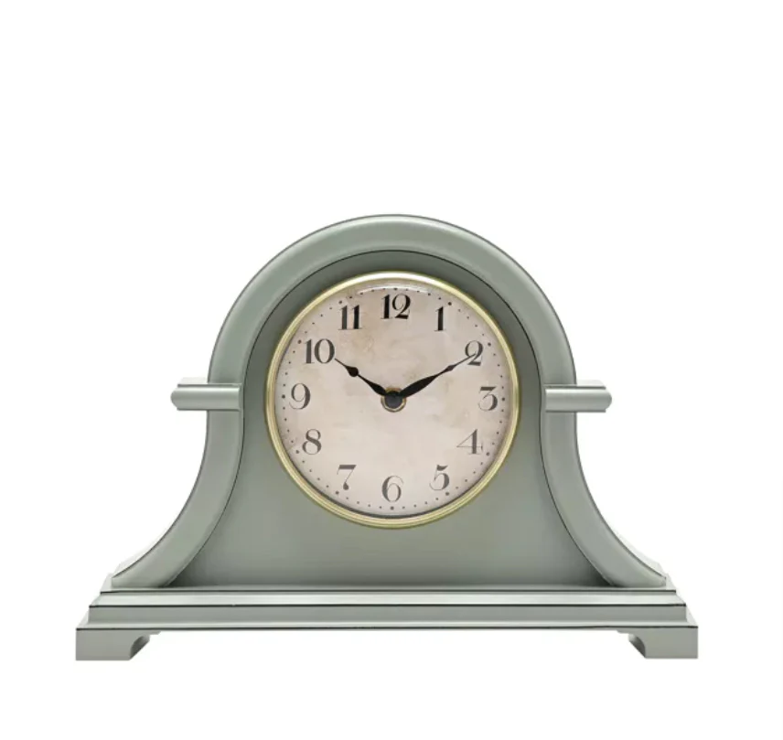 WID Hometime Broken Arch Mantel Clock Sage Green