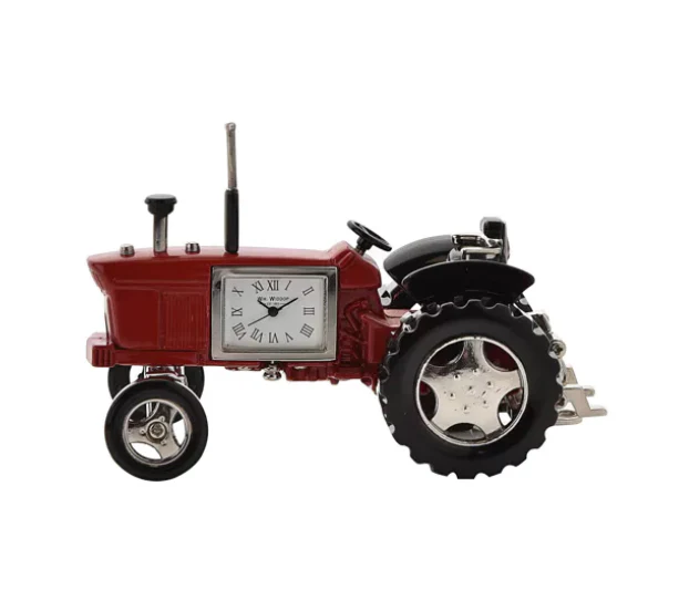 WID MINIATURE CLOCK TRACTOR RED & BLACK ROMAN DIAL