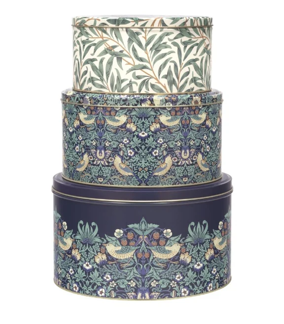 William Morris Strawberry Thief Set 3 Cake Tins