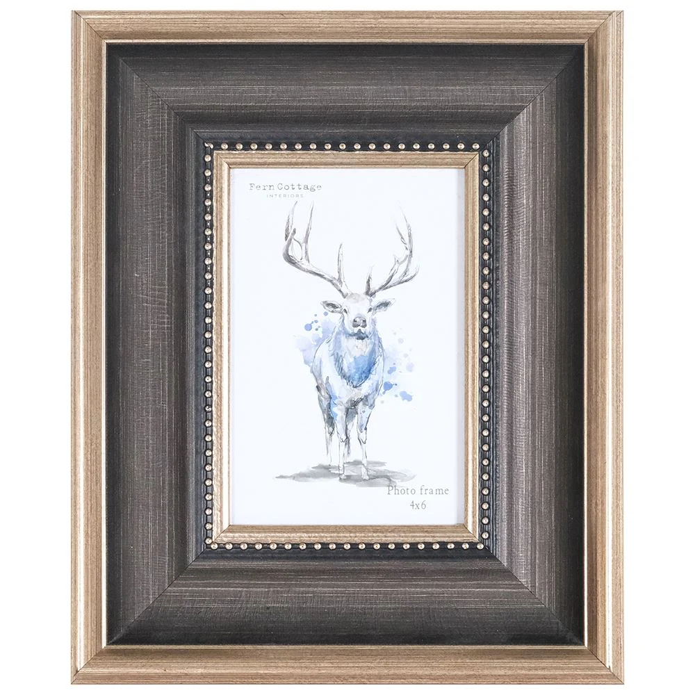 Fern Cottage Black and Brushed Gold Frame 4x6 2234