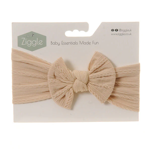 Ziggle cream top bow turban BOW0028