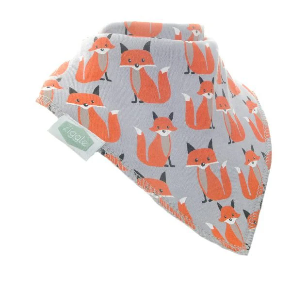Ziggle Foxes On Grey Bib