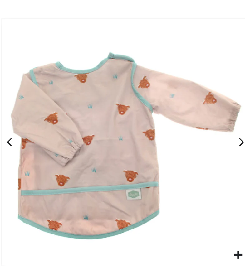 Ziggle highland cow coverall feeding bib