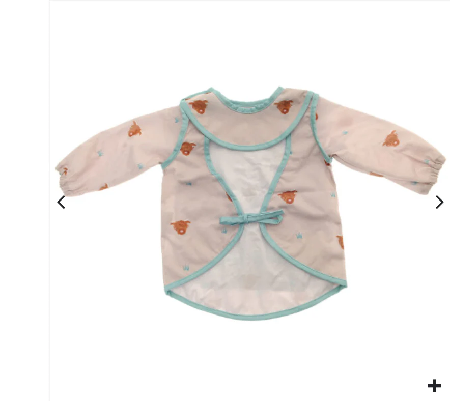 Ziggle highland cow coverall feeding bib - Image 2