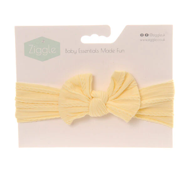 Ziggle Lemon Top Bow Turban Headband
